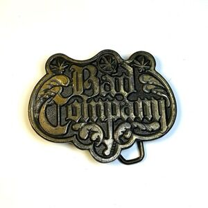 Vintage Bad Company Brass Belt Buckle 1970s Rock Band Collectible